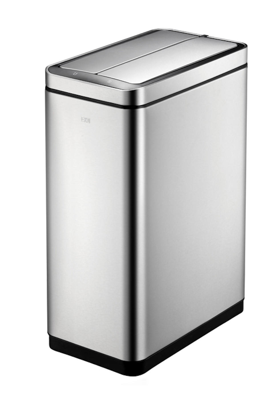 MÜLLEIMER Stilvoller Sensor Aus Gebürstetem Edelstahl 40 Liter 66 x 27 x 46 cm Silber - Silberfarben, Metall (27/66/46cm) - PROREGAL