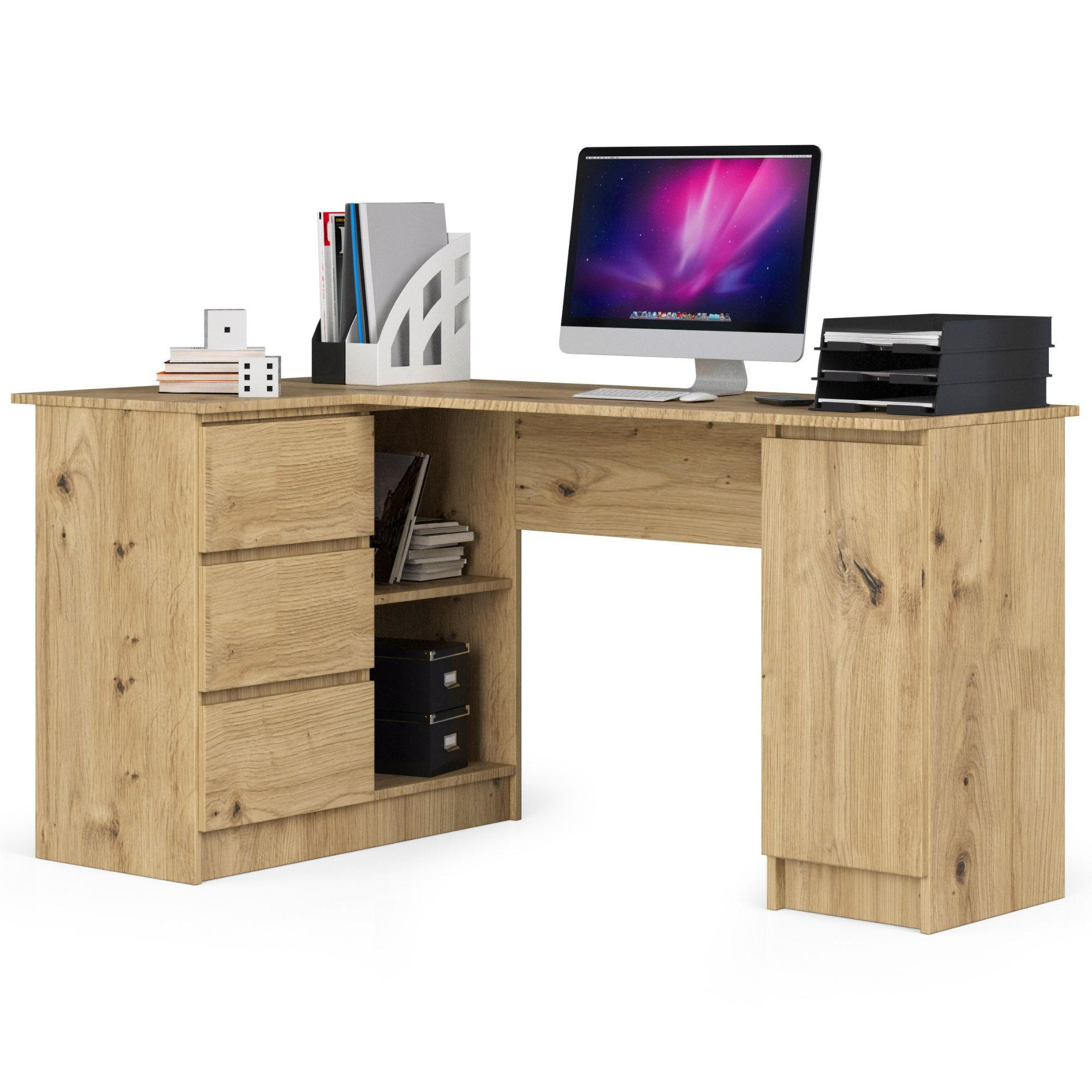 Akord Eckschreibtisch Eiche Artisan 155x77x85 cm
