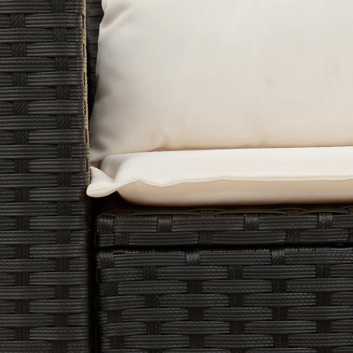GARTENSOFA Mit Kissen 2-Sitzer Schwarz Poly Rattan - Schwarz, Kunststoff (131/69/62cm) - vidaXL