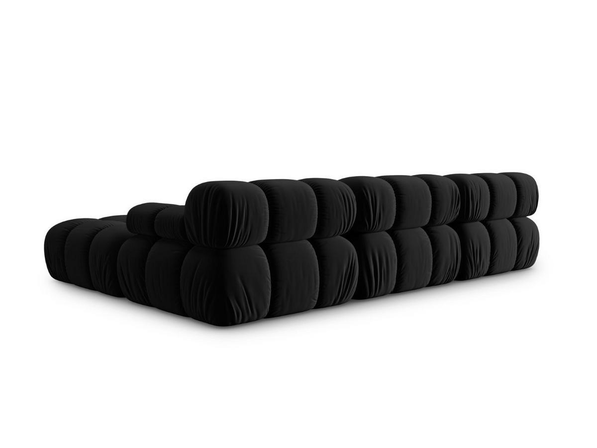 MODULARES-SOFA Bellis aus Samt schwarz 4 Sitzplätze - Schwarz, Textil (188/63/282cm) - Micadoni