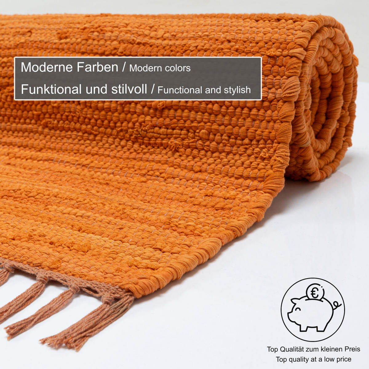 FLECKERLTEPPICH Chindi 70x140 cm - Terra cotta, Textil (70/140cm) - Rug and Roll