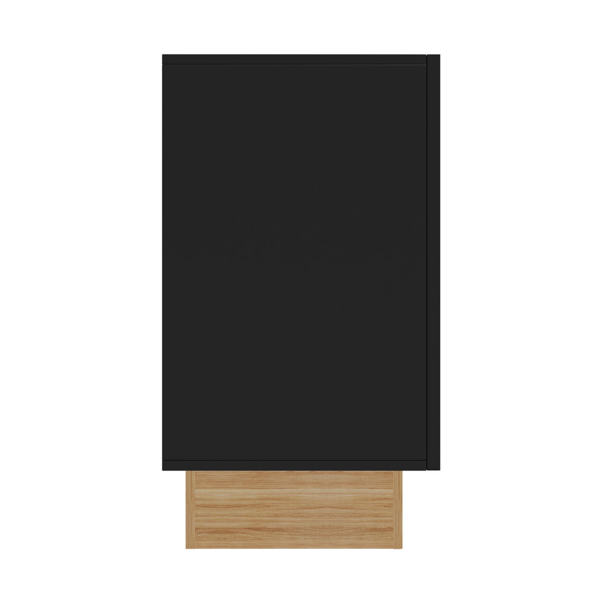 KOMMODE 160/38/75 cm aus Spanplatte mit 4 Türen und U-Relief Schwarz (Holzoptik) - Schwarz, Holzwerkstoff (160/75/38cm) - Modenvie