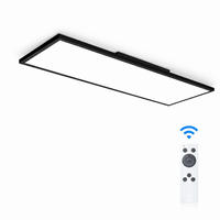 LED DECKENLEUCHTE Jorthal 100/25/5 cm - Schwarz, Kunststoff/Metall (100/25/5cm) - ZMH