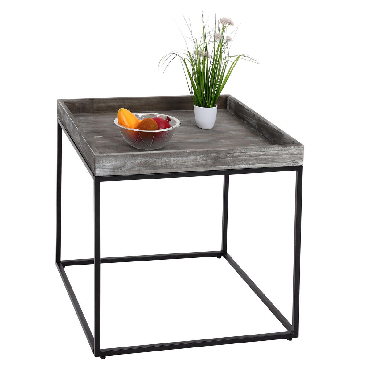 BEISTELLTISCH quadratisch Grau - Grau, Holz (60/60/60cm) - MCW