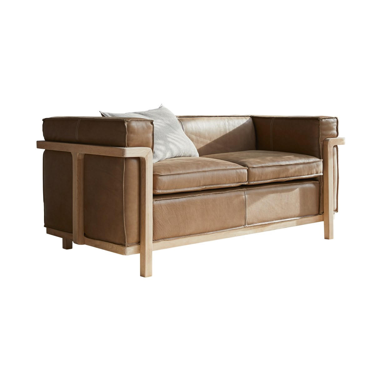 SOFA Cobbelwood Braun aus Leder - Braun, Leder (156/70/77cm) - Tikamoon