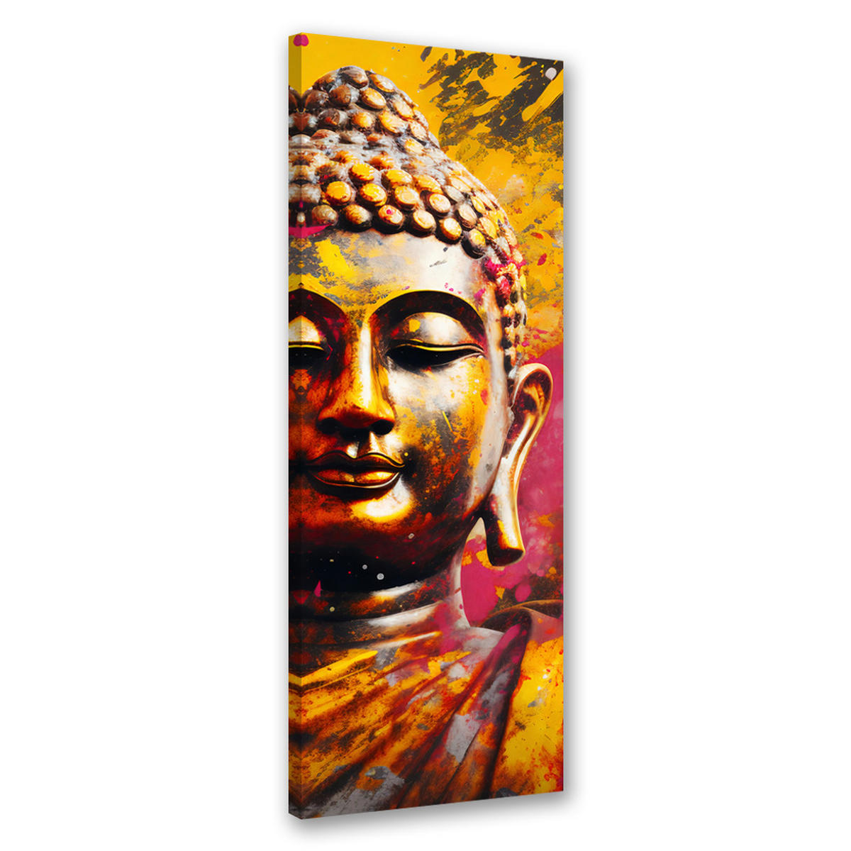 WANDBILD buddha statue abstrakt - Gelb, Textil (30/90cm) - Feeby