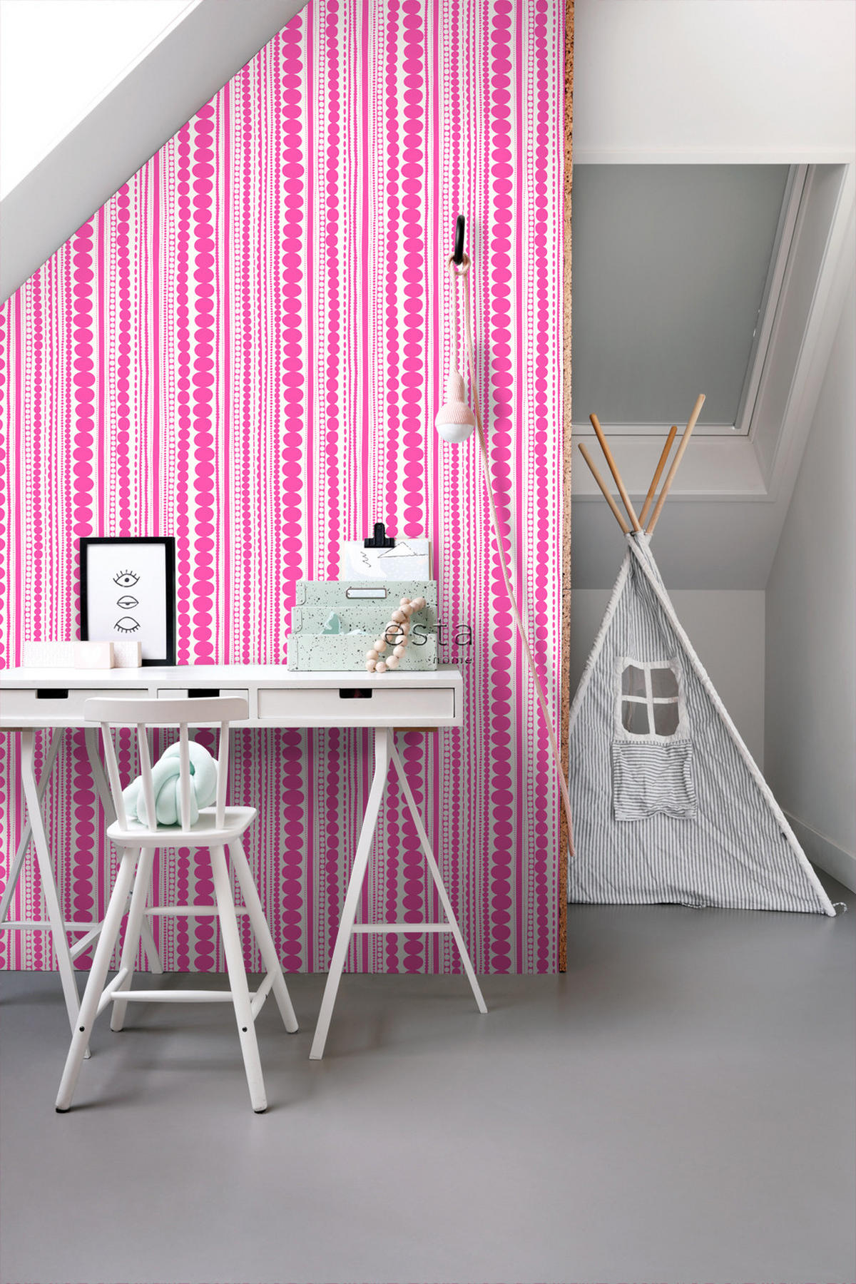 TAPETE Perlen 53 cm x 10.05 m - Pink, Papier (53/0.1cm) - ESTAhome