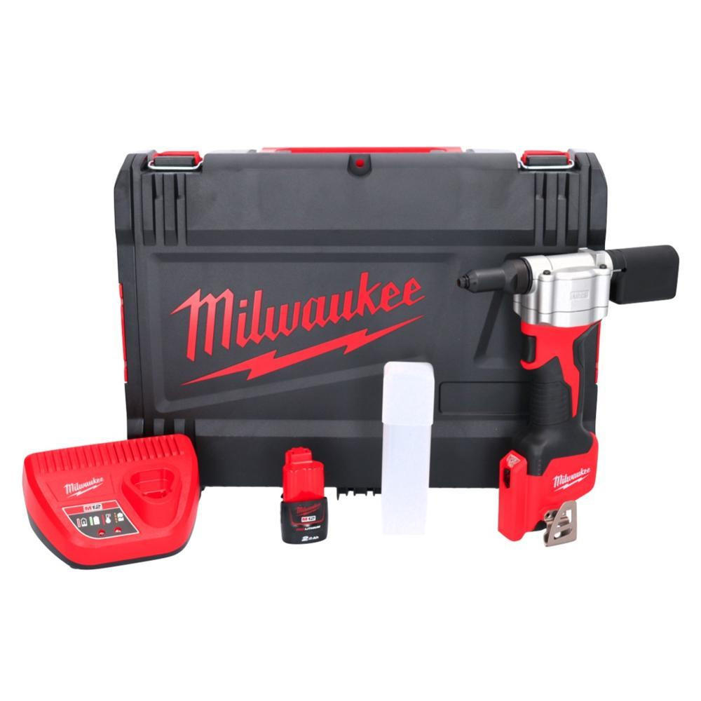 MILWAUKEE M12 BPRT-201X Akku Blindnietgerät 12 V 20,32 mm + 1x Akku 2,0 Ah + Ladegerät + HD Box ( 4933464406 ) - Multicolor, Kunststoff (39/66/12cm) - Sonstige