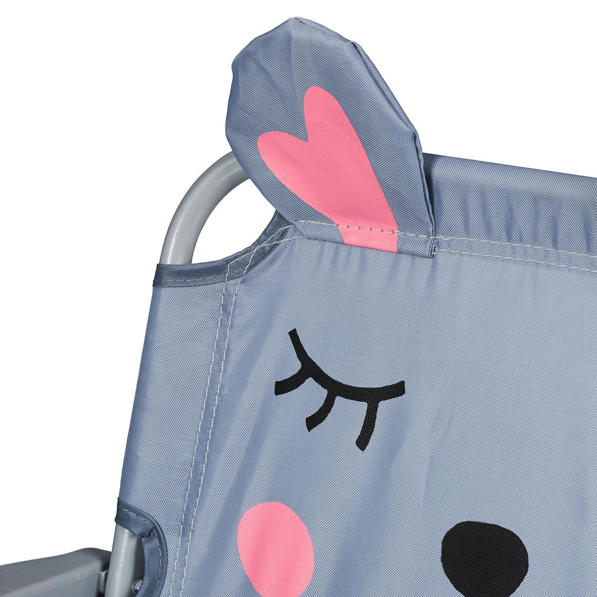 KINDER-KLAPPSTUHL - Grau, Textil/Metall (36/51.5/37.5cm) - Relaxdays