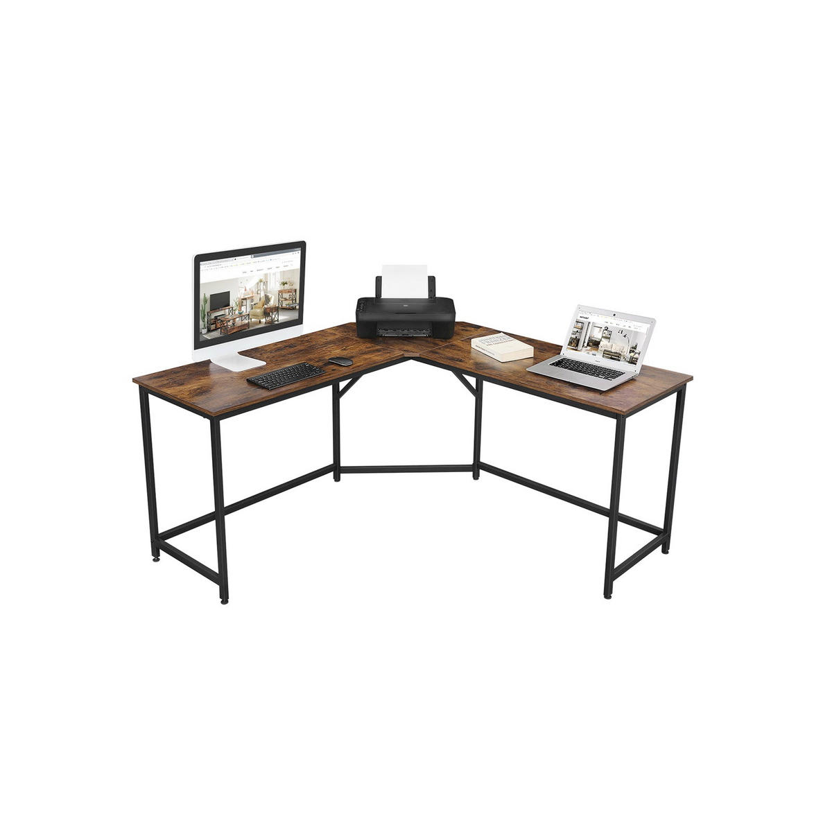 ECKSCHREIBTISCH COMPUTERTISCH - Braun, Holzwerkstoff (149/149/75cm) - Hansiro