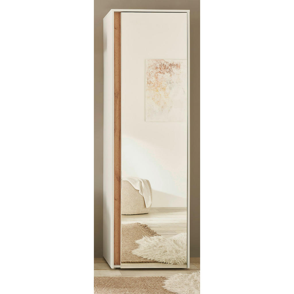 Thumbnail - Furn.Design Garderobenschrank, Weiß, Eiche Wotan, Holzwerkstoff, Nachbildung,Eiche, Uni, Holz Optik, 2 Fächer, 60x200x40...