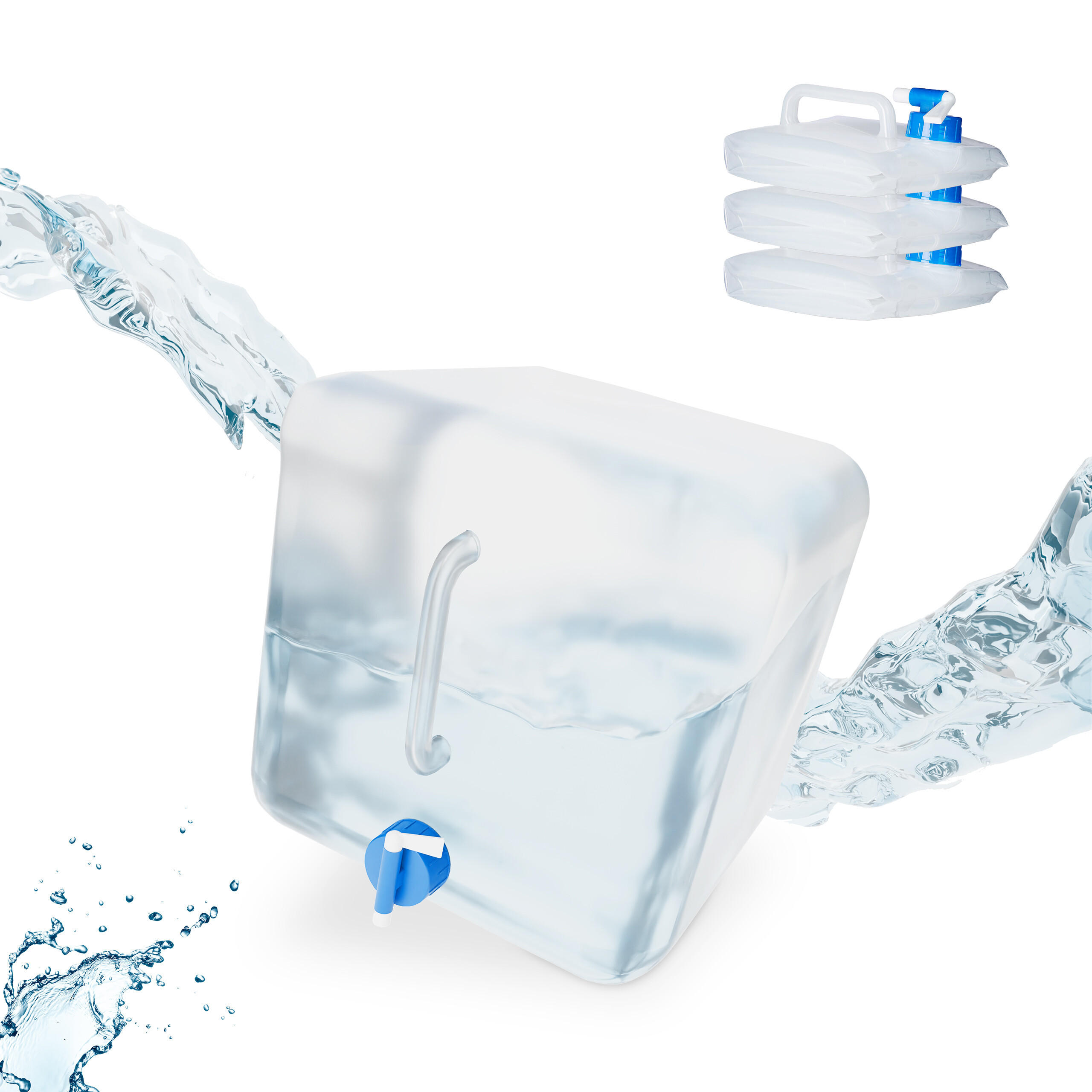 4XWASSERKANISTER - Transparent, Kunststoff/Textil (24/13/25cm) - Relaxdays
