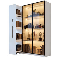 HIGHBOARD 110,5/35/160 cm in Weiß mit LED-Beleuchtung und Seitenauszug - Weiß, Holzwerkstoff (110.5/160/35cm) - Flora Grace