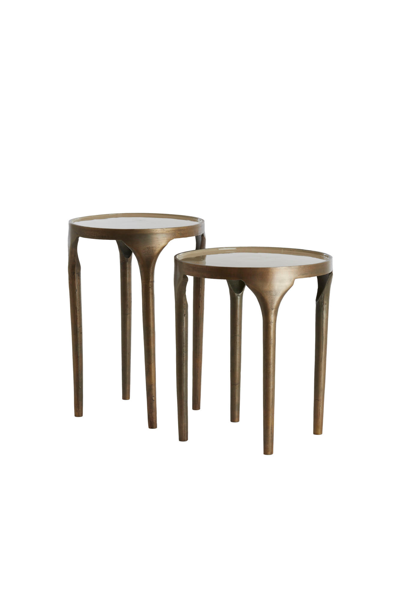 BEISTELLTISCH Lapaz Bronze Ø36/52 cm 2er-Set - Bronzefarben, Metall (36/36/52cm) - Light & Living