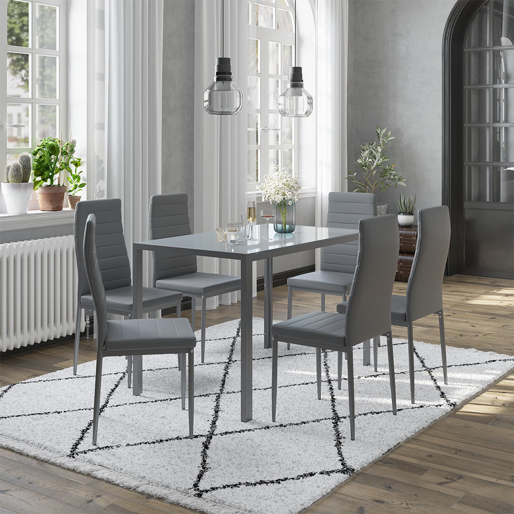 ESSZIMMERSTUHL Grand Grau 42.5 x 48 cm 6er Set - Grau, Kunststoff (42.5/96/48cm) - Vicco