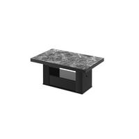 COUCHTISCH rechteckig Marmor dunkel - Schwarz Hochglanz 120/75/54 cm - Schwarz Hochglanz/Dunkelgrau, Holzwerkstoff (75/120/54cm) - designimpex