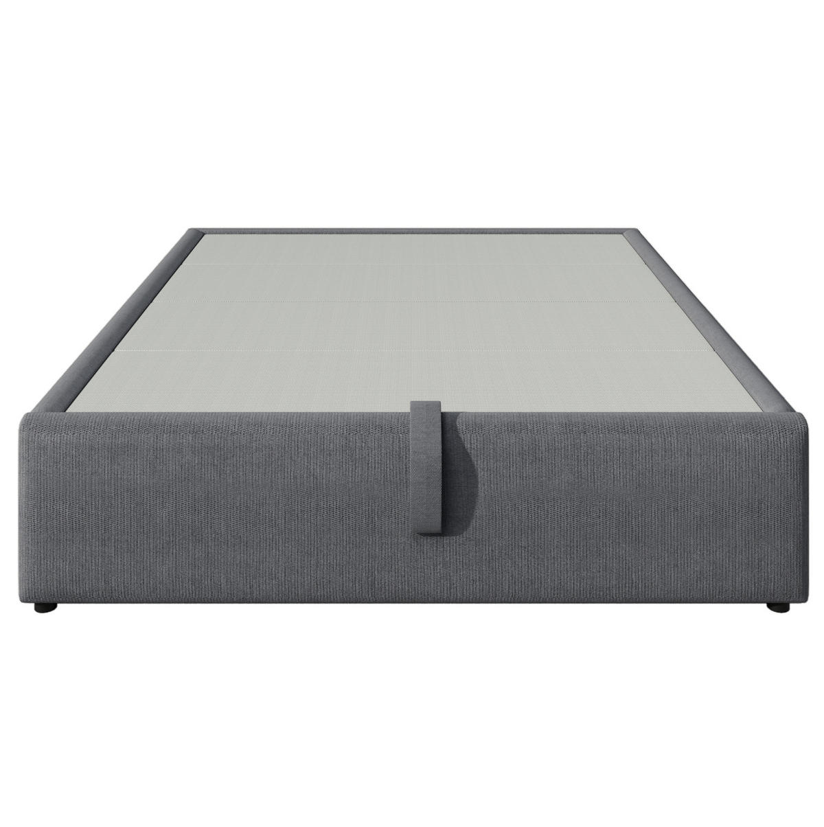 BETT mit Stauraum 160x200 cm Grau Baumwoll-Leinenstoff mit USB-C - Grau, Metall (160/200cm) - Meubliv