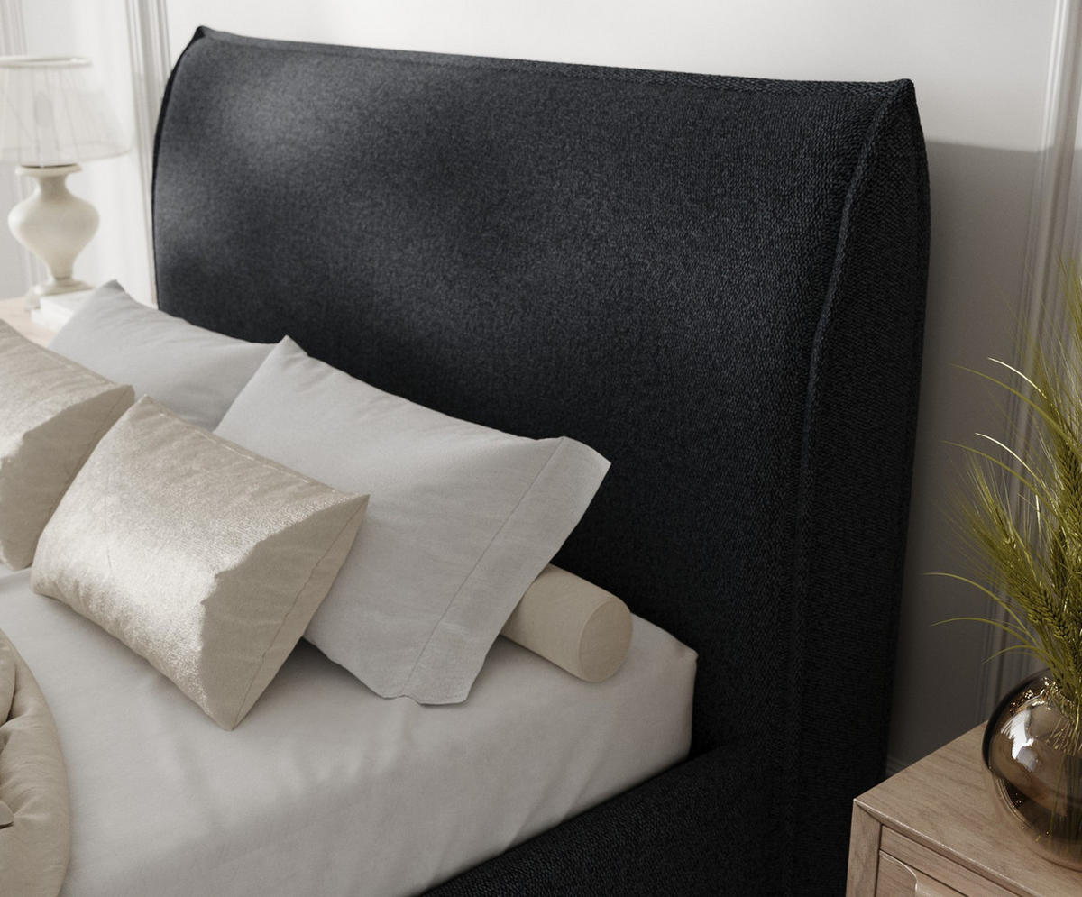 POLSTERBETT Mira 140/200 cm Anthrazit im Riva Stoff - Anthrazit/Naturfarben, Holz/Holzwerkstoff (140/200cm) - AltaBeds