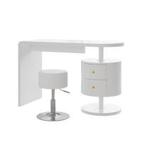 SCHMINKTISCH Lara Weiß 120 cm mit Hocker - Weiß, Holzwerkstoff (50/120/76cm) - Vicco