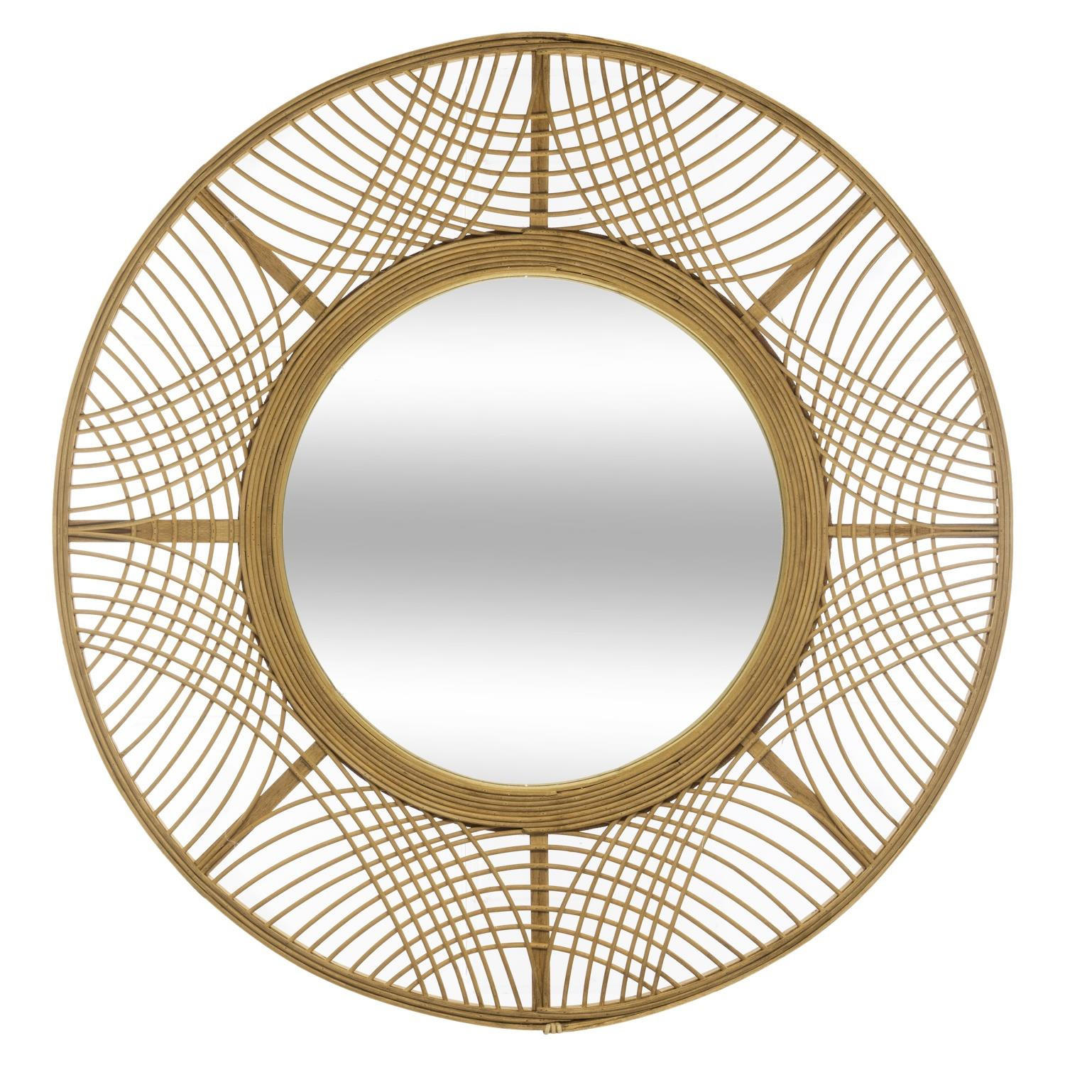 BOHO-SPIEGEL mit Bambusrahmen Ina 70/70/2,5 cm - Beige, Holzwerkstoff (70/2.5/70cm) - Atmosphera Createur d´interieur