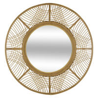 BOHO-SPIEGEL mit Bambusrahmen Ina 70/70/2,5 cm - Beige, Holzwerkstoff (70/2.5/70cm) - Atmosphera Createur d´interieur
