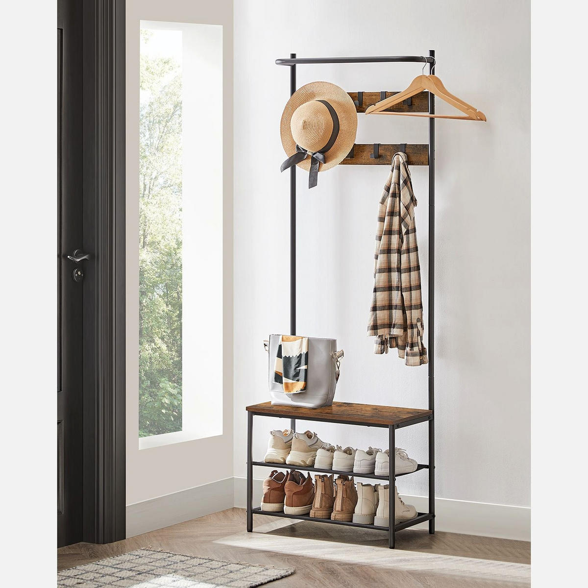 GARDEROBENSTÄNDER VIENNA - Braun, Metall (64/180/33cm) - Hansiro