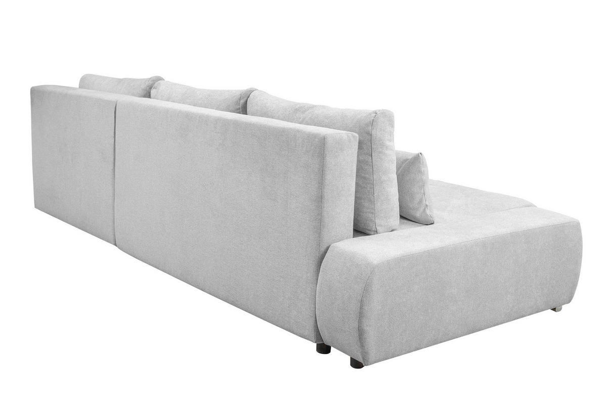 ECKSOFA Bloom mit Bettkasten und Schlaffunktion L-Form - Hellgrau, Textil (267/185cm)