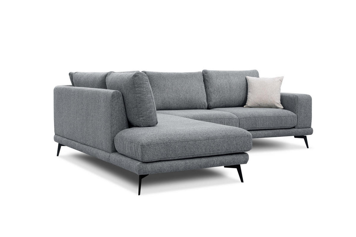 ECKSOFA MEDIOLANE 5-Sitzer, grau - Grau, Holzwerkstoff/Textil (219/282cm) - Courtois Laville
