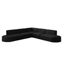ECKSOFA Universal Palma Opera Velvet - Schwarz, Holzwerkstoff/Textil (276/276cm) - Fun Möbel