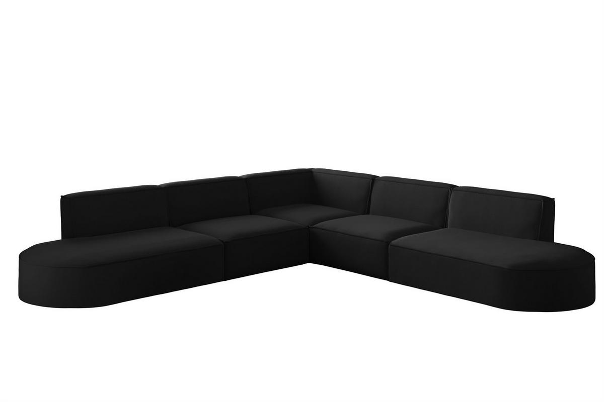 ECKSOFA Universal Palma Opera Velvet - Schwarz, Holzwerkstoff/Textil (276/276cm) - Fun Möbel