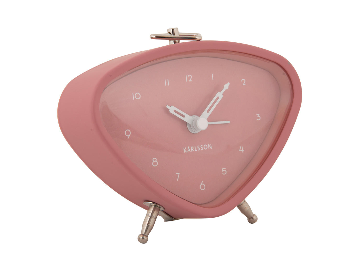WECKER Triangle 11.4/11.4/9.3 cm - Pink, Metall (11.4/9.3/11.4cm) - Karlsson