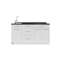 KUCHYNSKÝ BLOK Fame-Line, Biely vysoký lesk/biely, 150 cm, AP Antracit - biela/biela s vysokým leskom, kompozitné drevo (150/82/60cm) - Vicco