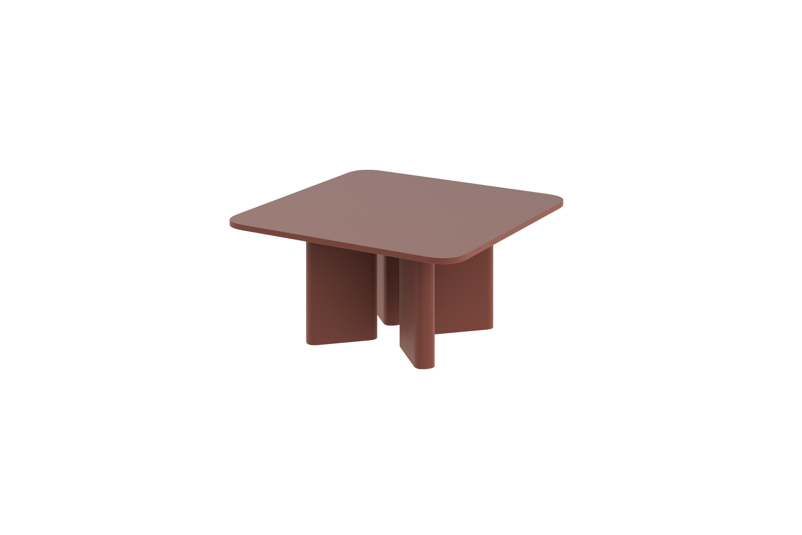 COUCHTISCH quadratisch Bordeauxrot matt 80/80/50 cm - Bordeaux, Holzwerkstoff (80/80/50cm) - designimpex