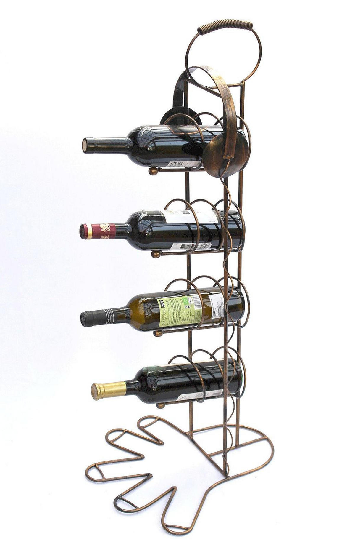 WEINREGAL Metall Bronze 40/40/93 cm - Braun, Metall (40/93/40cm) - DanDiBo