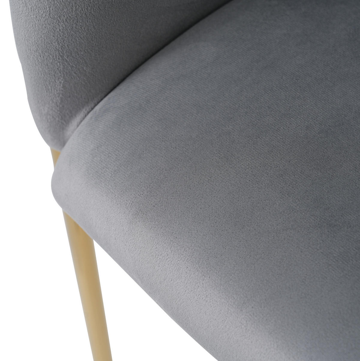 ESSZIMMERSTUHL Samt Grau mit Metallbeinen - Grau, Metall (53/79/53cm) - Meubliv