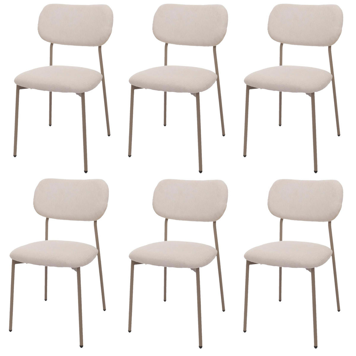 ESSZIMMERSTUHL Beige 6er-Set - Beige, Textil (44/83/52cm) - MCW