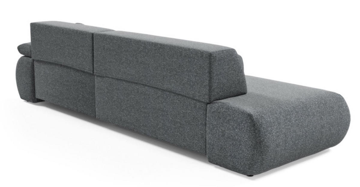ECKSOFA Dunkelgrau PENTI Ausziehbar Mit Bettkasten Rechts - Dunkelgrau/Grau, Textil (173.5/286cm) - Sepro Meble