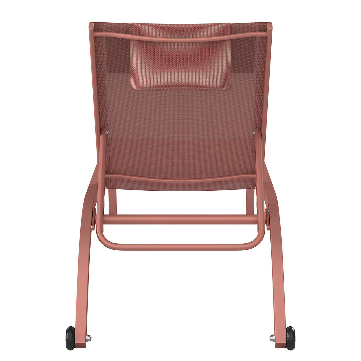 SONNENLIEGE - Polyrattan / Stahl - Terracotta, Textil/Metall (67/35/196cm) - home24