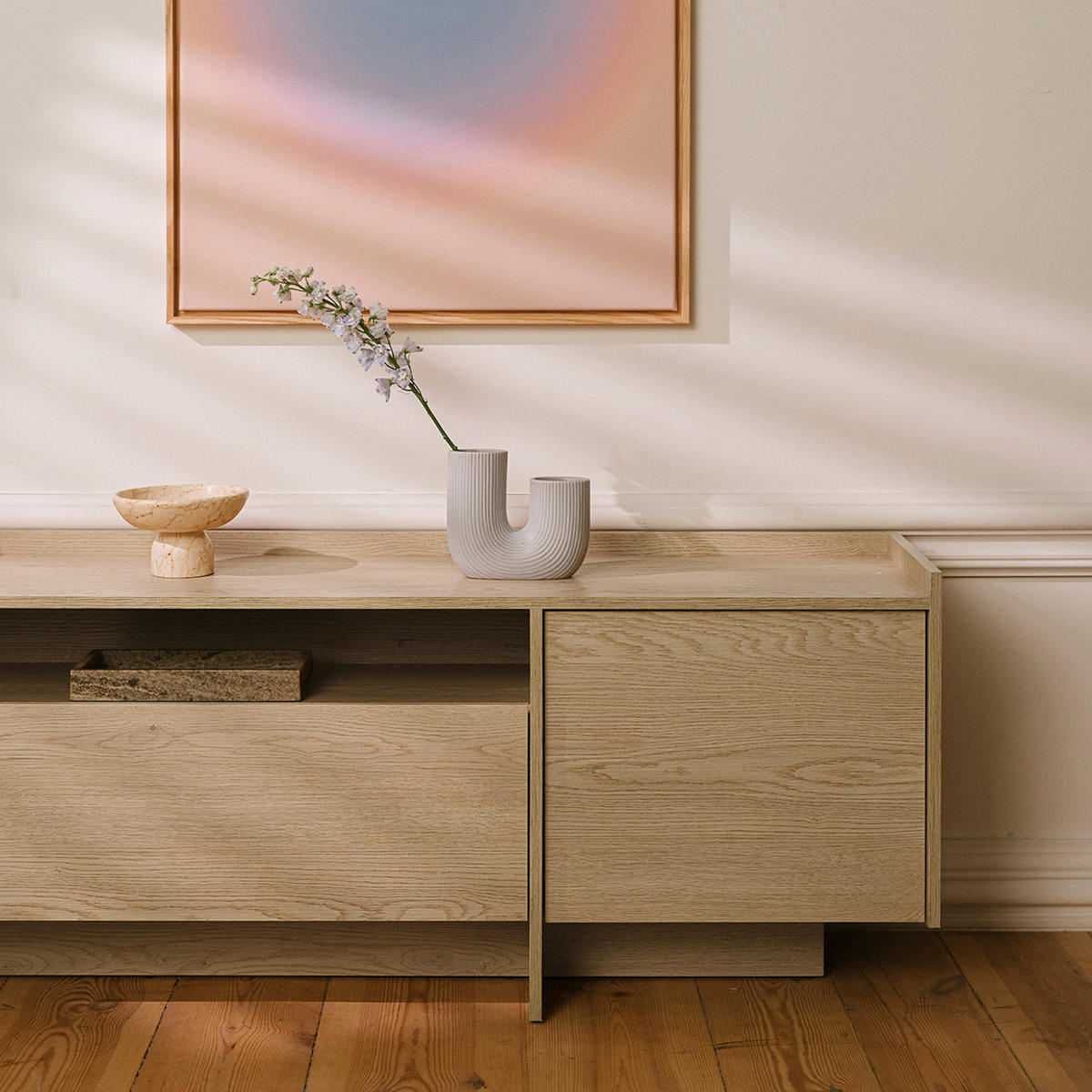 LOWBOARD Juni mit 3 Türen, 200 cm, eiche Cremona - Eichefarben, Holzwerkstoff (198/57/38cm) - Beautysofa