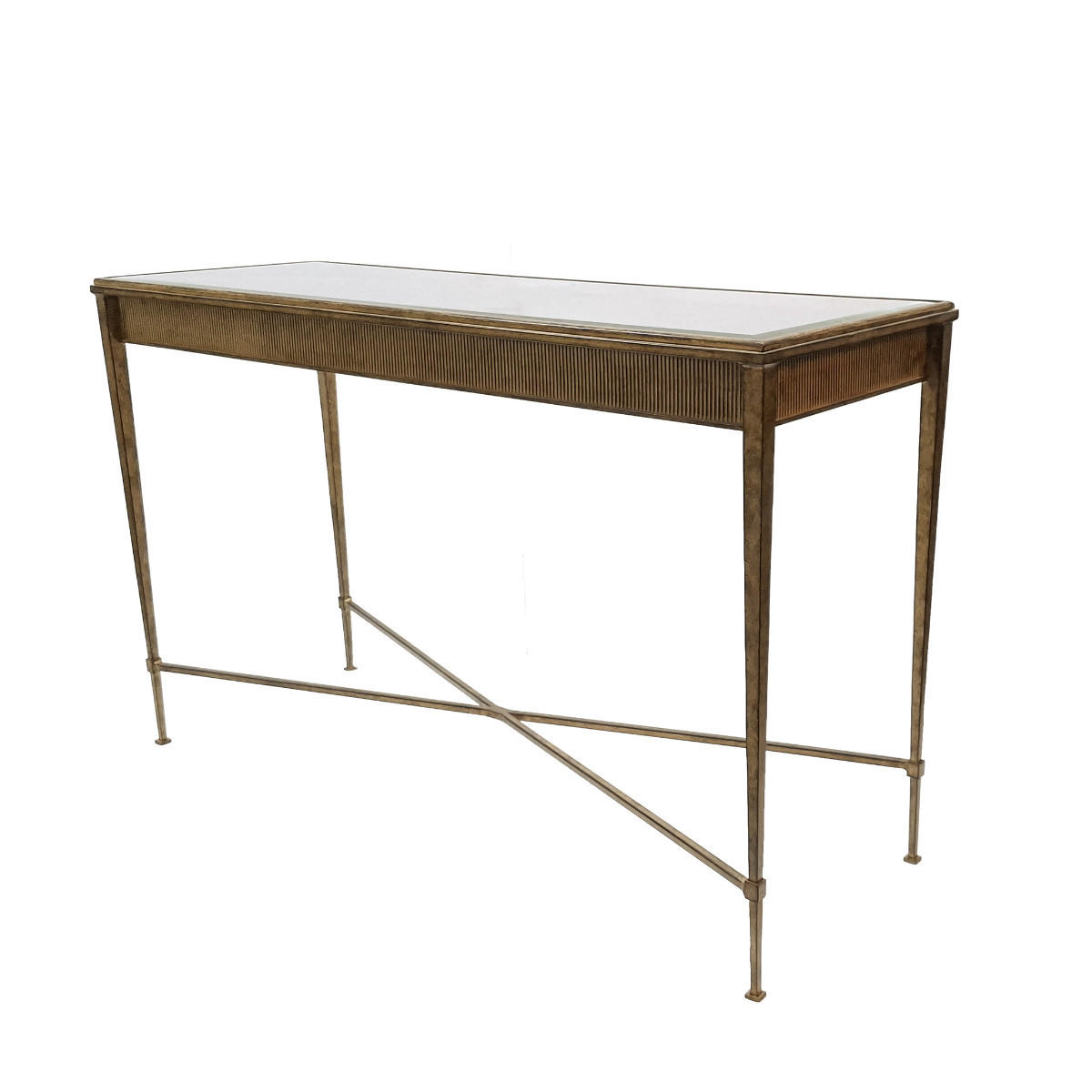 KONSOLE mit profiliertem rahmen - antoinette 120/42/76 cm - Goldfarben, Metall (120/42/76cm) - Signature