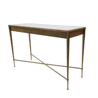 KONSOLE mit profiliertem rahmen - antoinette 120/42/76 cm - Goldfarben, Metall (120/42/76cm) - Signature