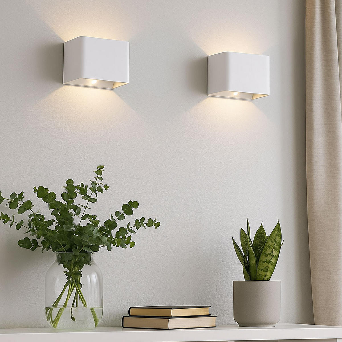 LED WANDLEUCHTE Veronika Weiß - Weiß, Metall (10.1/8/10.2cm) - Globo Lighting
