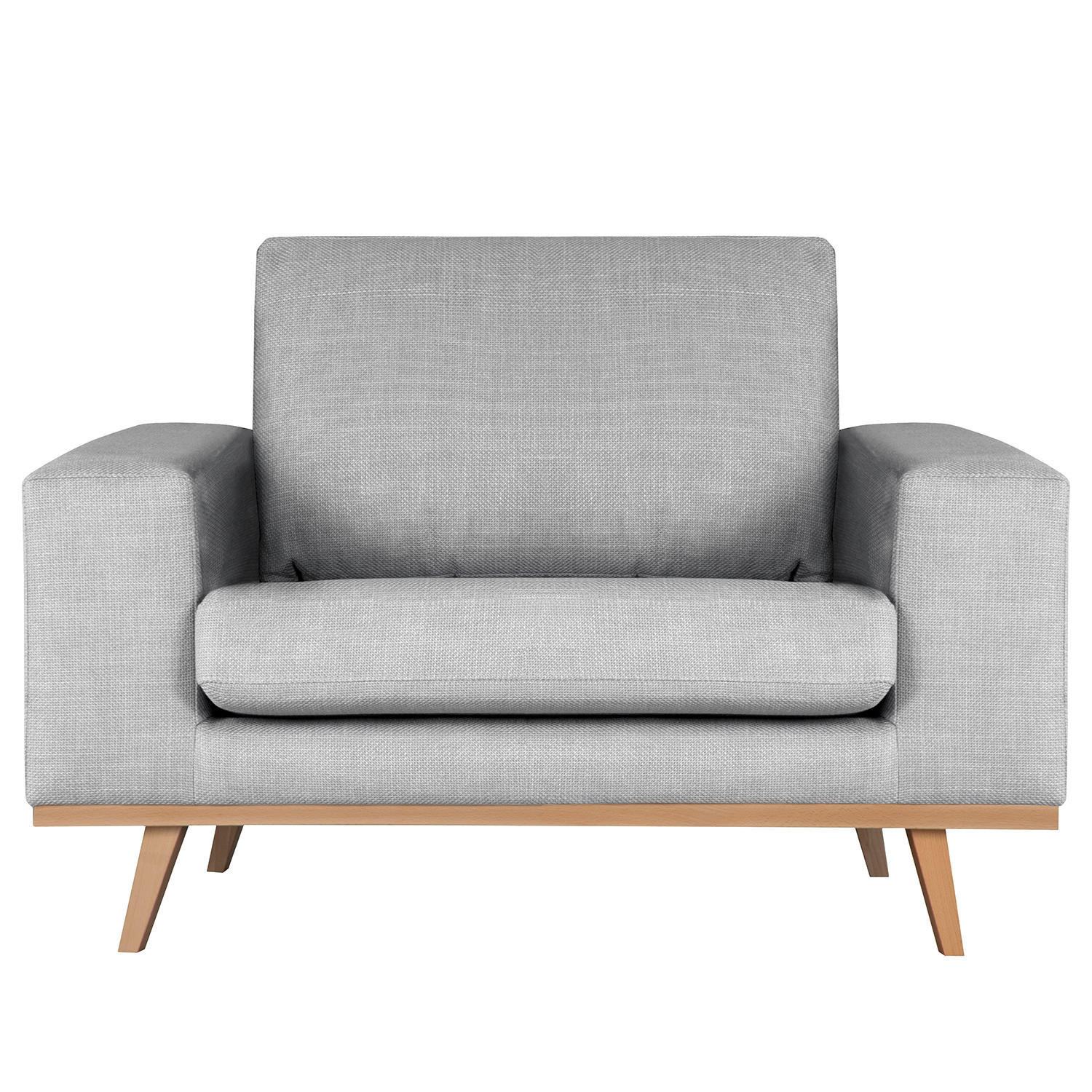 SESSEL - Buchefarben/Hellgrau, Textil (122/81/88cm) - home24