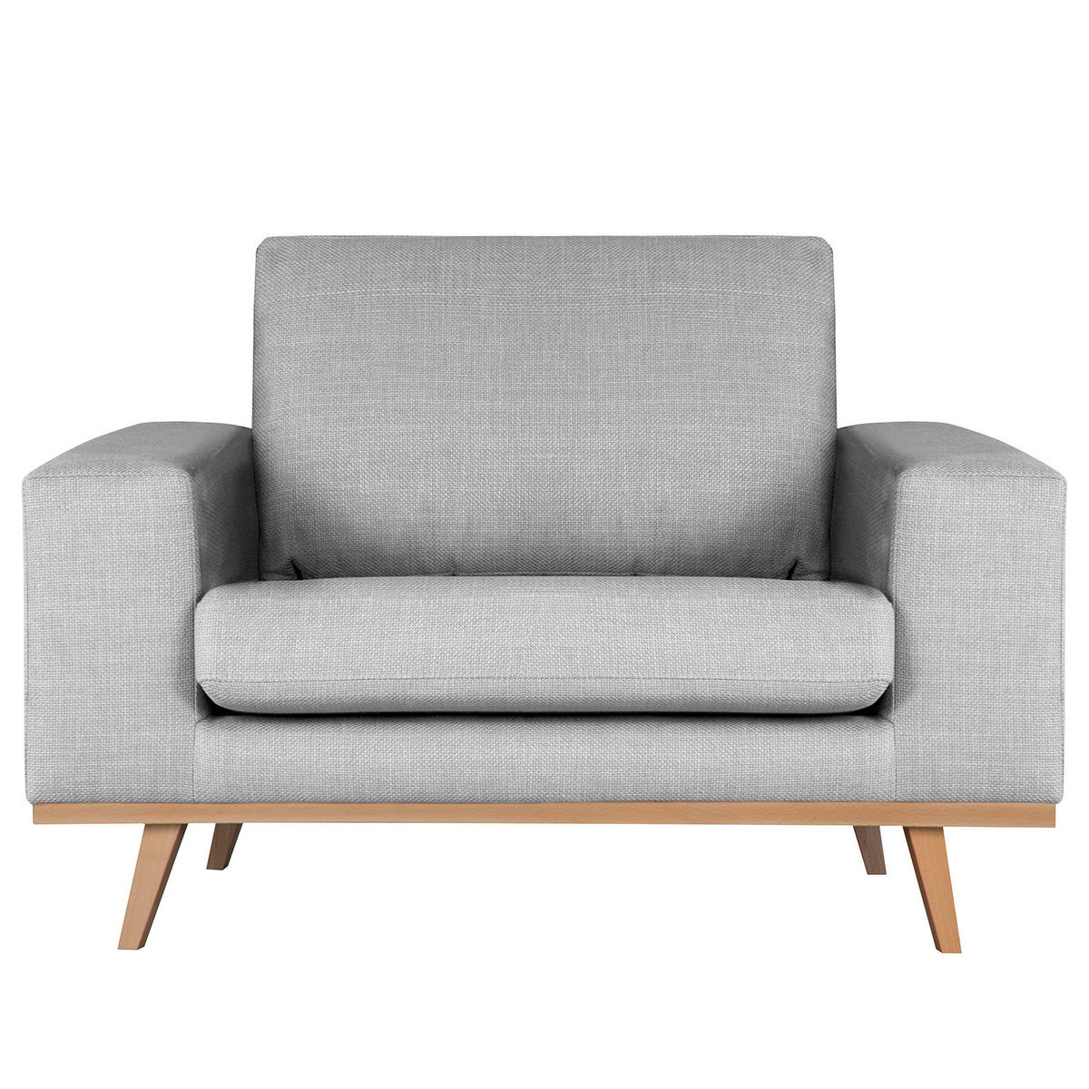 SESSEL - Buchefarben/Hellgrau, Textil (122/81/88cm) - home24