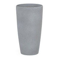 BLUMENTOPF hellgrau rund 23/23/42 cm Abdera - Hellgrau, Stein (42cm) - Beliani
