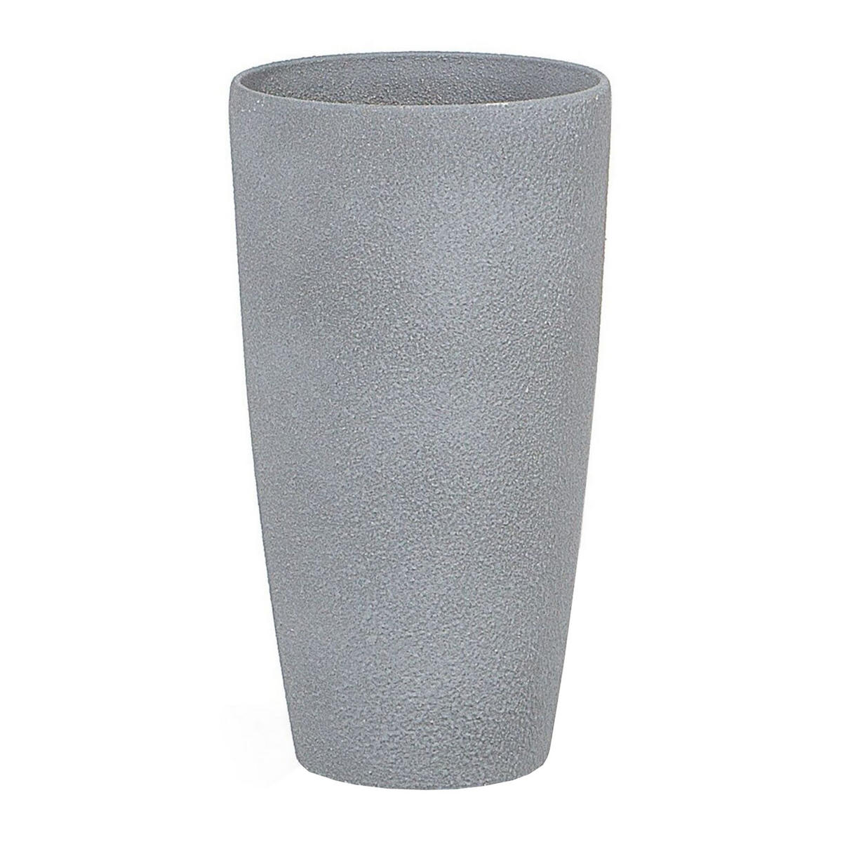 BLUMENTOPF hellgrau rund 23/23/42 cm Abdera - Hellgrau, Stein (42cm) - Beliani