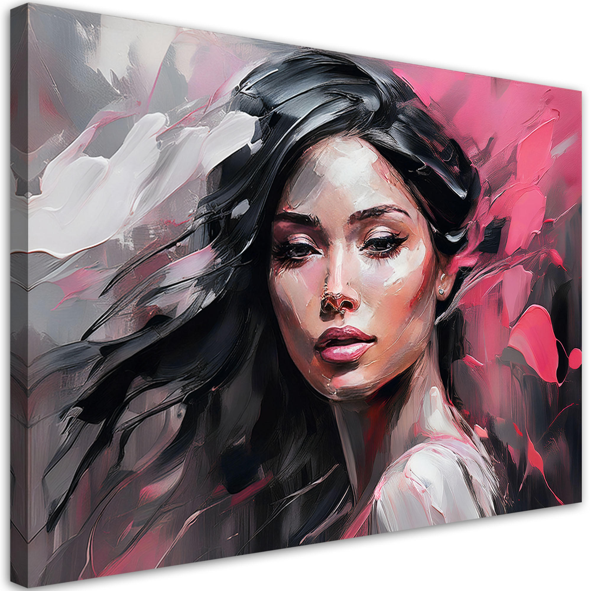 WANDBILD frau glamour rosa - Pink, Textil (60/40cm) - Feeby