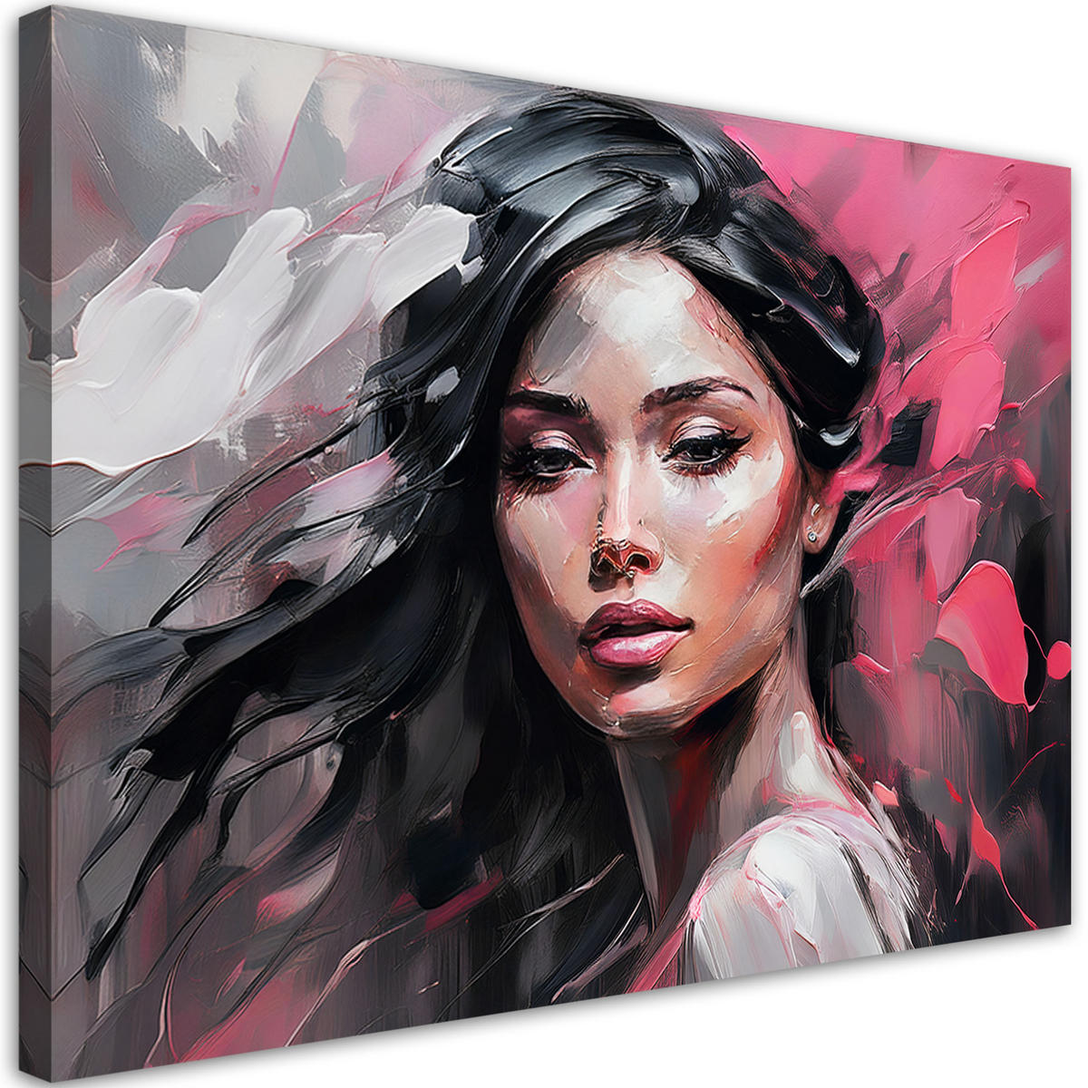 WANDBILD frau glamour rosa - Pink, Textil (60/40cm) - Feeby