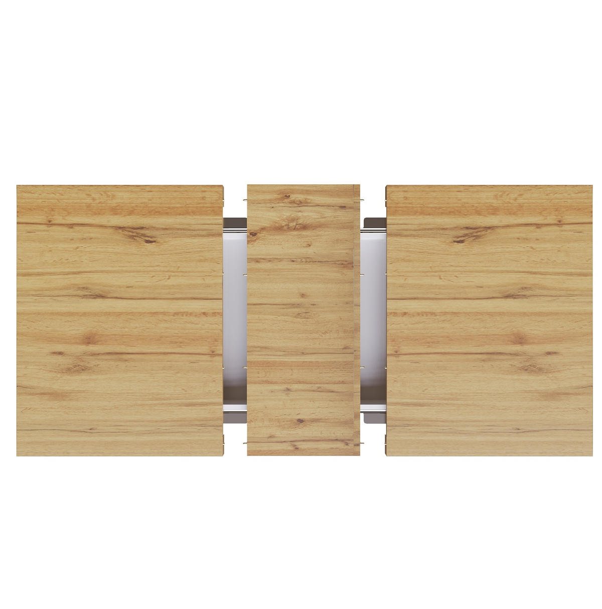 ESSTISCH aus MDF 110(140)x70x76 cm Weiß mit Ausziehfunktion und 2 Ablageböden - Weiß, Holzwerkstoff (110/70/76.5cm) - Modfu