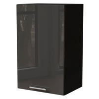 KÜCHENHÄNGESCHRANK Essen W2/45 Graphit Hochglanz / Schwarz Matt 45 / 32,5 / 72cm - Schwarz/Graphitfarben, Holz/Holzwerkstoff (45/72/32.5cm) - Feldmann-Wohnen